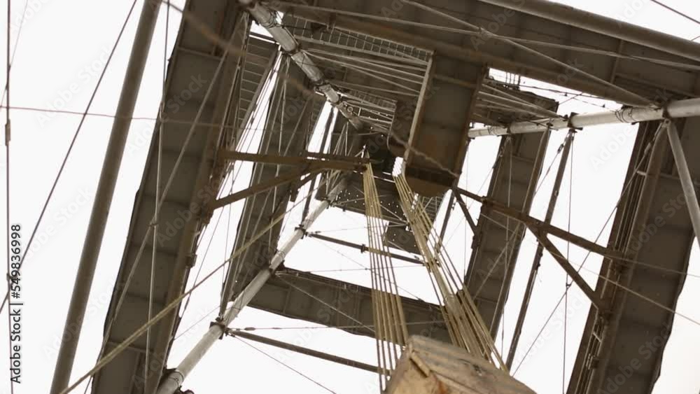 Oil drilling rig operation on the oil platform in the oil and gas industry. Extraction of natural resources in the ground Oil drilling rig operation on the oil platform in the oil and gas industry. Extraction of natural resources in the ground