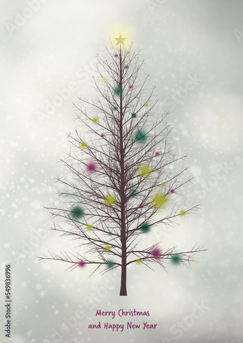 Illustration of a cheerful Christmas Tree.