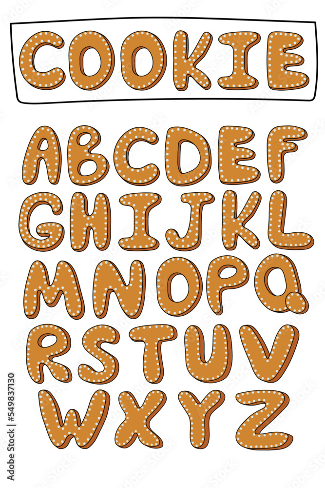 Vector cartoon set of alphabet holidays cookie Vector cartoon set of alphabet holidays cookie