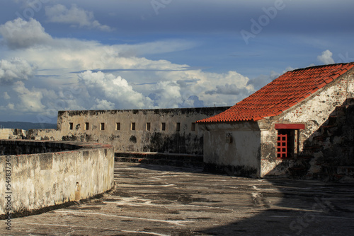 tourist sites on the island of bocachica in the city of cartagena de indias, historical and colonial fort.
