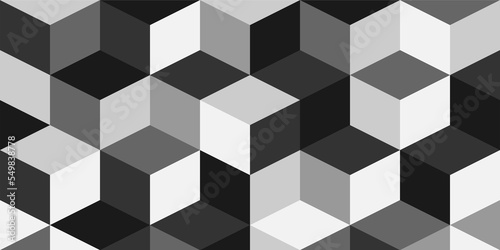 background of black and white cubes in perspective