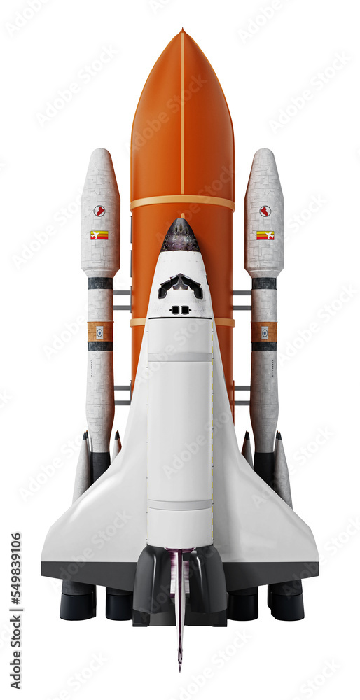 Rocket carrying space shuttle on transparent background. Rocket carrying space shuttle on transparent background.