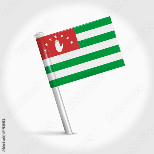 Abkhazia map pin flag. 3D realistic vector illustration