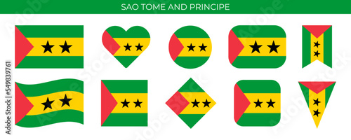 Sao Tome and Principe national flag. Vector illustration isolated on white background