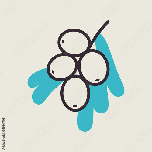 Sea buckthorn berry isolated design vector icon