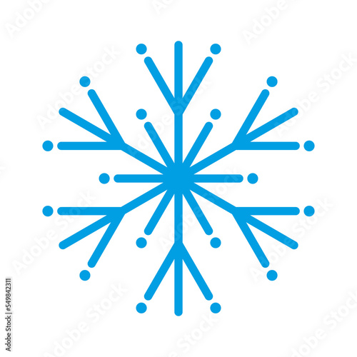 Blue Snowflake Icon. Design Element. Winter Concept.