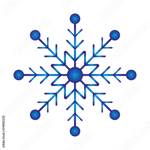 Blue Snowflake Icon. Design Element. Winter Concept.