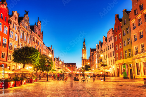 City Hall of Gdansk and the Old Square at Dusk, Poland