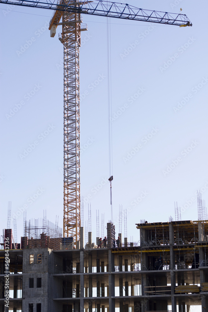 vertical stock image of construction site with crane vertical stock image of construction site with crane