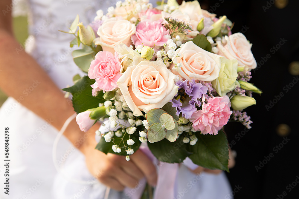 wedding bouquet in hands