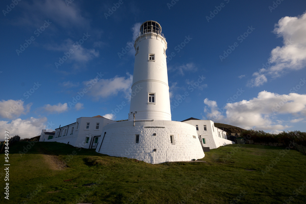 Padstow Cornwall UK 11 28 2022 Trevose Lighthouse 1847 built by Trinity House for vessels using the Bristol Channel Padstow Cornwall UK 11 28 2022 Trevose Lighthouse 1847 built by Trinity House for vessels using the Bristol Channel