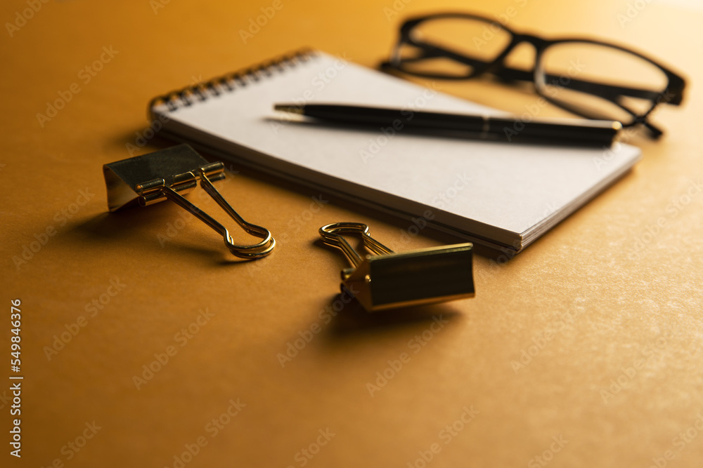 Glasses and notepad Glasses and notepad