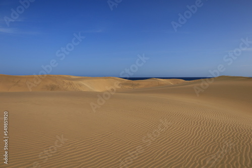 The Maspalomas dunes are sand dunes located on the southern coast of the island of Gran Canaria in the Canary Islands © clement