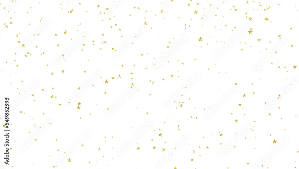 Cosmic glittering wave. Gold glittering stars dust trail sparkling particles on transparent background.