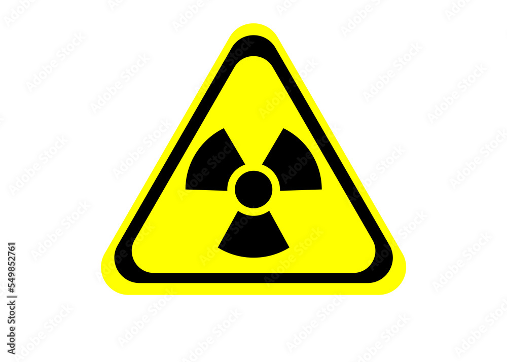 Radioactive sign isolated on white. Hazard symbol Radioactive sign isolated on white. Hazard symbol
