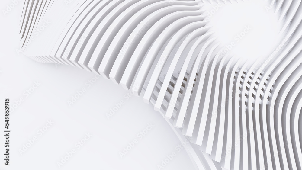 Abstract Curved Shapes. White Circular Background. Abstract Curved Shapes. White Circular Background.