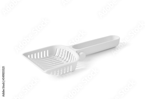 Plastic Litter Scoop Pet isolated on white background. photo