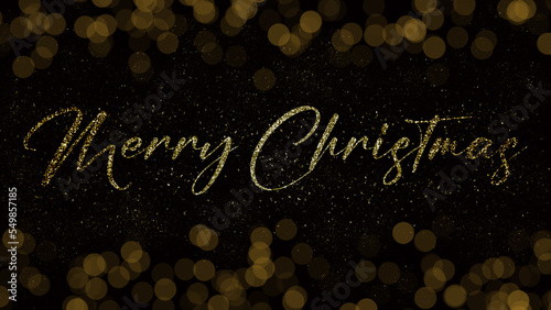 merry Christmas festive glitter text on black background