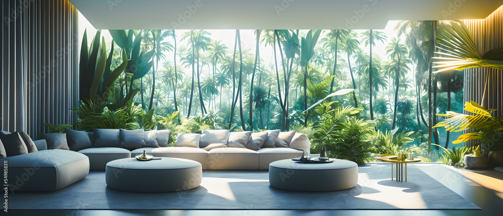 Fototapeta premium Artistic concept painting of a beautiful cozy meditation interior, background illustration.