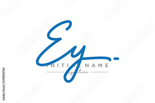 Initial EY signature logo template vector. Hand drawn Calligraphy lettering Vector illustration.