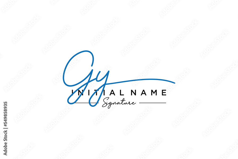 Initial GY signature logo template vector. Hand drawn Calligraphy lettering Vector illustration. Initial GY signature logo template vector. Hand drawn Calligraphy lettering Vector illustration.