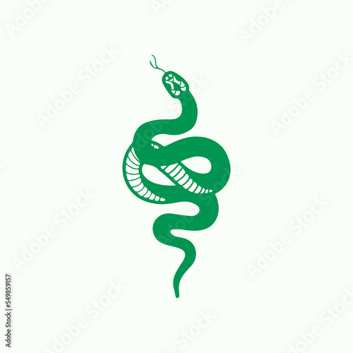 vector illustration of green snake concept