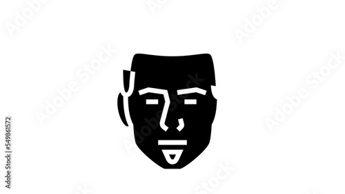 soul patch beard hair style glyph icon animation photo