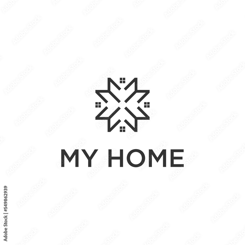 Luxury M and House logo design Luxury M and House logo design