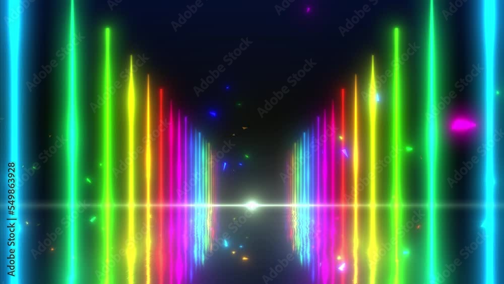 Rainbow Neon Lights Pillar and Triangle Glow Triangle Particles Rainbow Neon Lights Pillar and Triangle Glow Triangle Particles