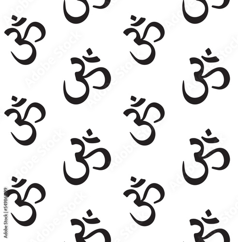 Vector seamless pattern of hand drawn sketch doodle om sound isolated on white background