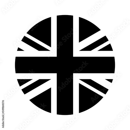 Vector flat Great Britain flag circle isolated on white background