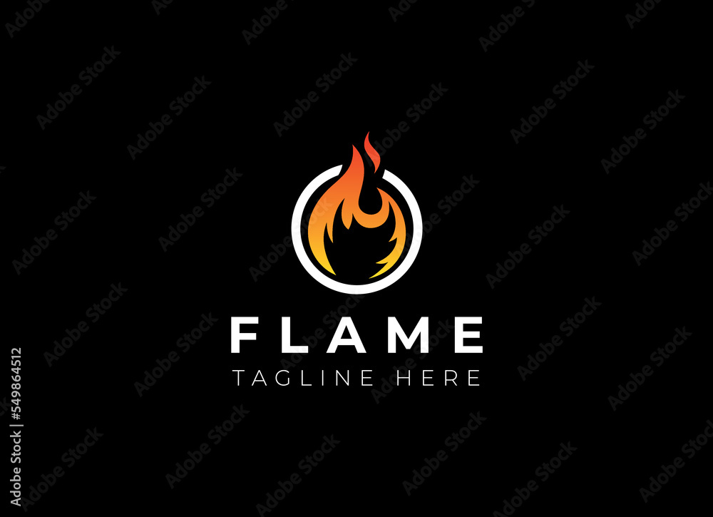 Fire Flame Logo design vector template drop silhouette. Creative Droplet Burn Elegant Bonfire Logotype Fire Logo concept icon.