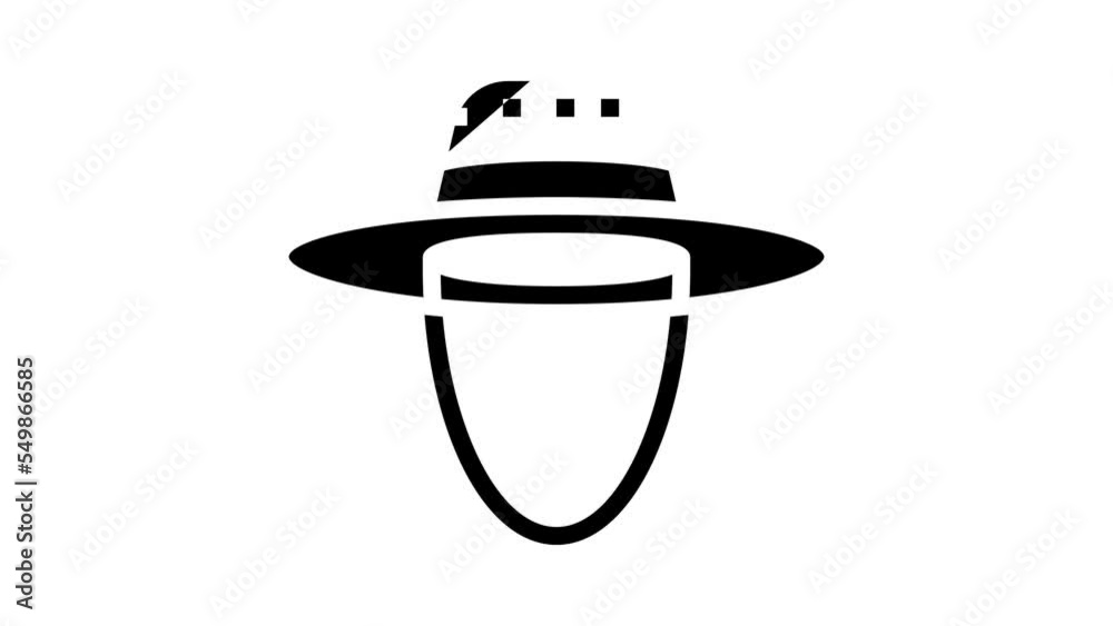 straw hat summer glyph icon animation straw hat summer glyph icon animation
