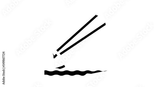 kitesurfing extreme sport glyph icon animation