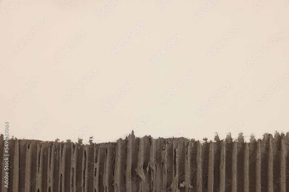 Fototapeta premium Adhesive mix on wall, closeup. Space for text