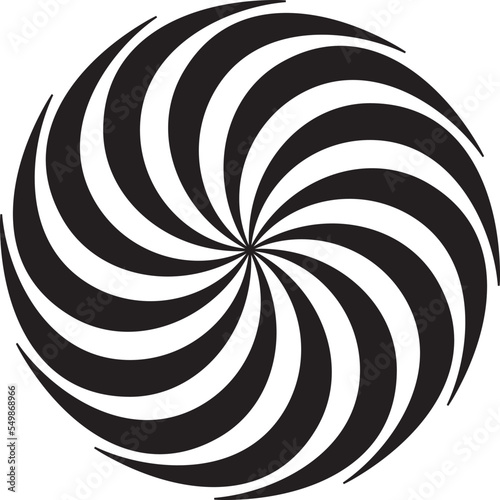 Circular twisted swirl element. Abstract design. Smooth spiral forms. Collection of curved lines create a circular motion element. for textile printing abstract spiral twirl symbol. EPS10