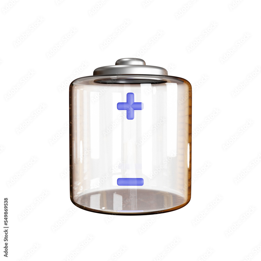 Obraz premium Battery With Positive And Negative Poles Symbols