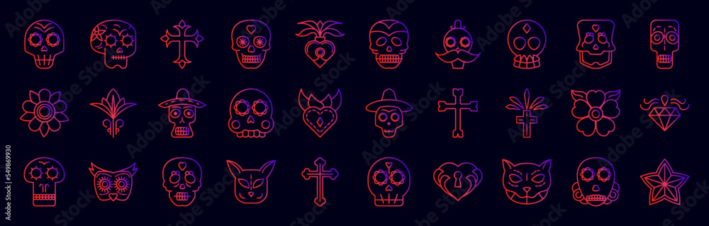 Day of the dead nolan icons collection vector illustration design Day of the dead nolan icons collection vector illustration design