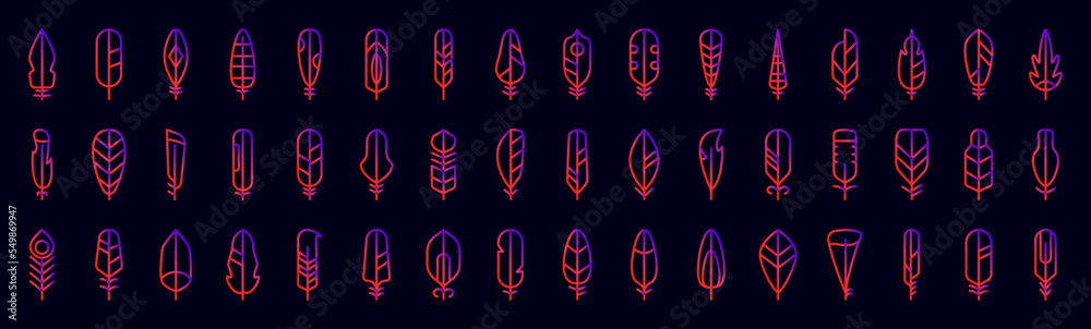 Feathers nolan icons collection vector illustration design Feathers nolan icons collection vector illustration design