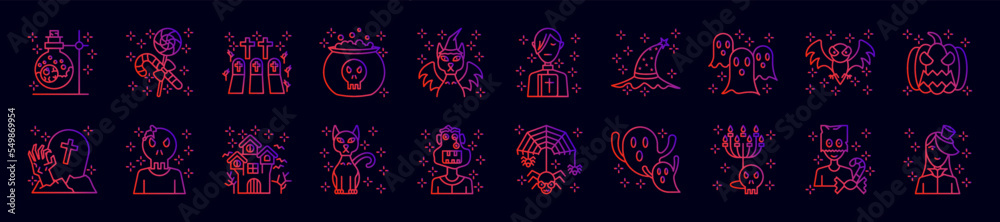 Halloween nolan icons collection vector illustration design