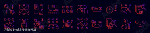 Data analysis big data nolan icons collection vector illustration design