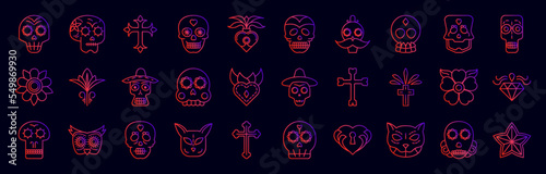 Day of the dead nolan icons collection vector illustration design