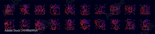 Halloween nolan icons collection vector illustration design