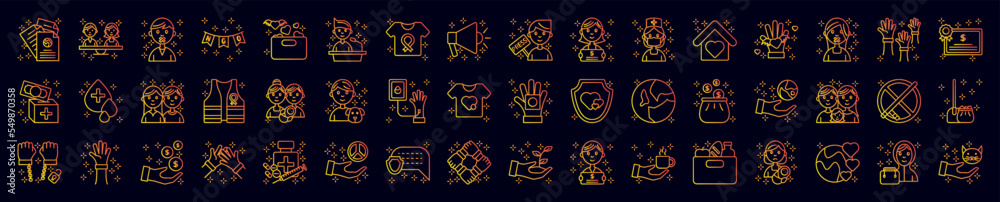 No gubernamental organization nolan icons collection vector illustration design