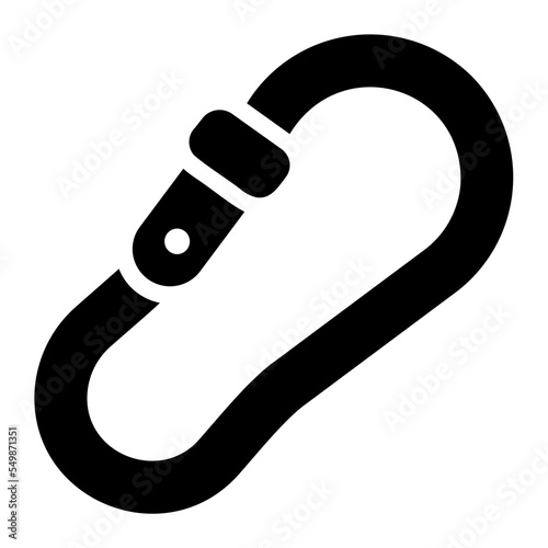 carabiner glyph icon