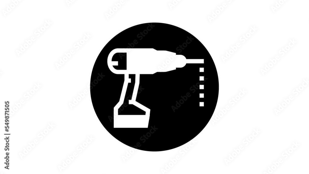 drill hole assembly furniture glyph icon animation drill hole assembly furniture glyph icon animation