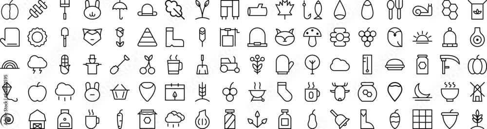 Autumn icons collection vector illustration design Autumn icons collection vector illustration design