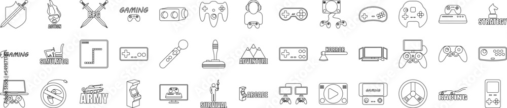 Fototapeta premium Gaming icons collection vector illustration design