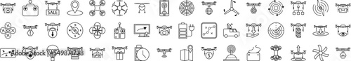 Drone business icons collection vector illustration design