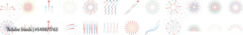 Fireworks cartoon icons collection vector illustration design